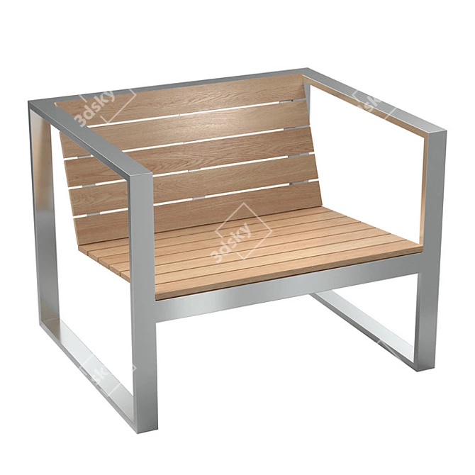 Durable Outdoor Armchair 3D model image 1