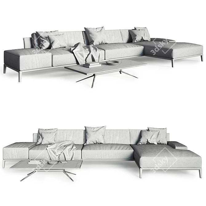 Park Sofa: Elegant Comfort by Poliform 3D model image 3