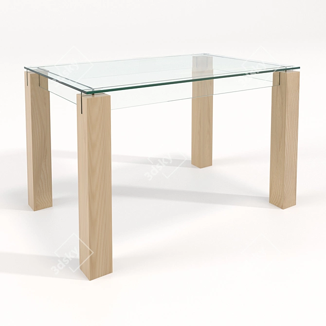 Contemporary Glass Coffee Table 3D model image 1