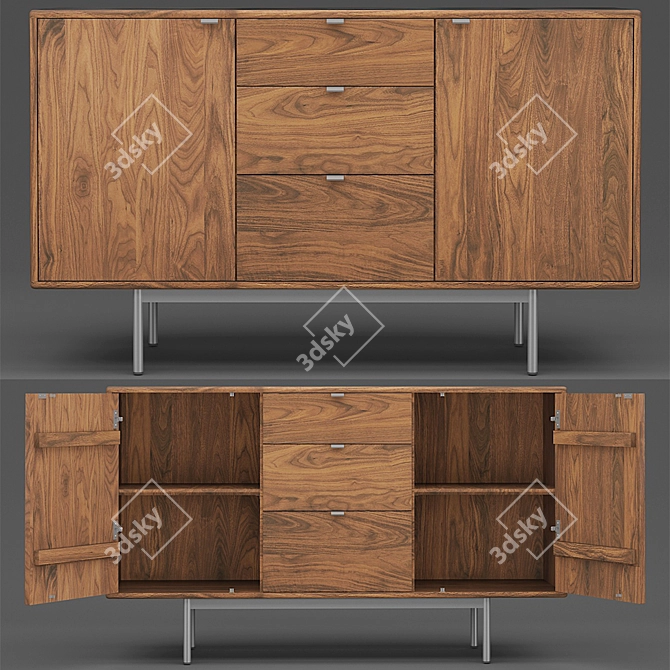 Hensley Storage Cabinets: Stylish Storage Solution 3D model image 1