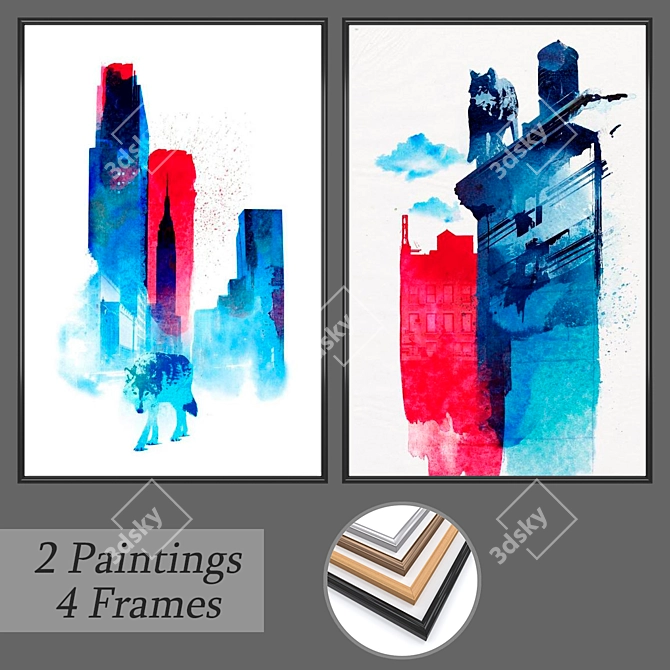 Gallery Collection: Wall Paintings Set 3D model image 1