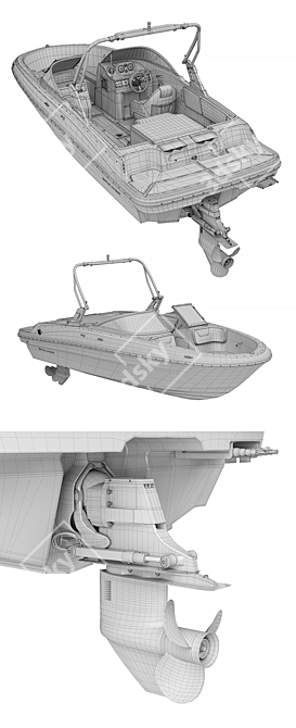 High-Polygon Boat Model: Bayliner VR 4 3D model image 3