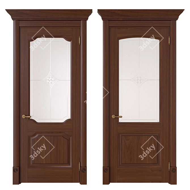 Decanto Collection: Vintage Enamel Birch Wood Door 3D model image 1