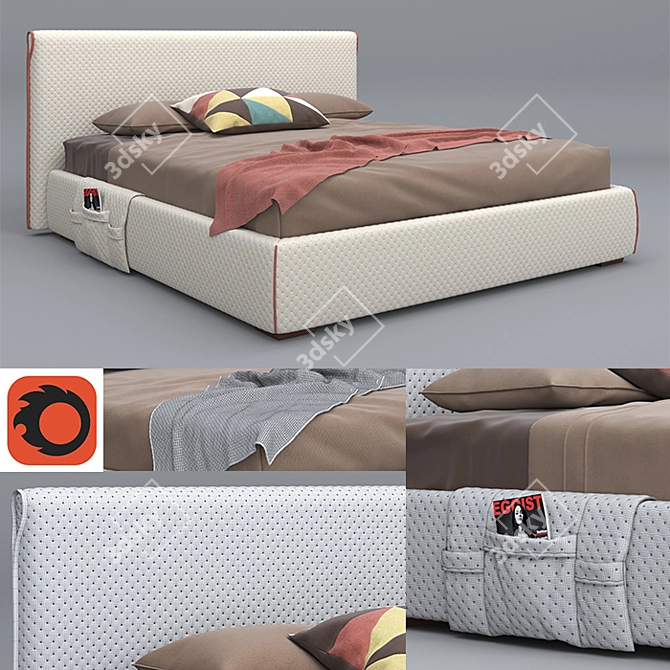 Elegant Dream Bed 3D model image 1