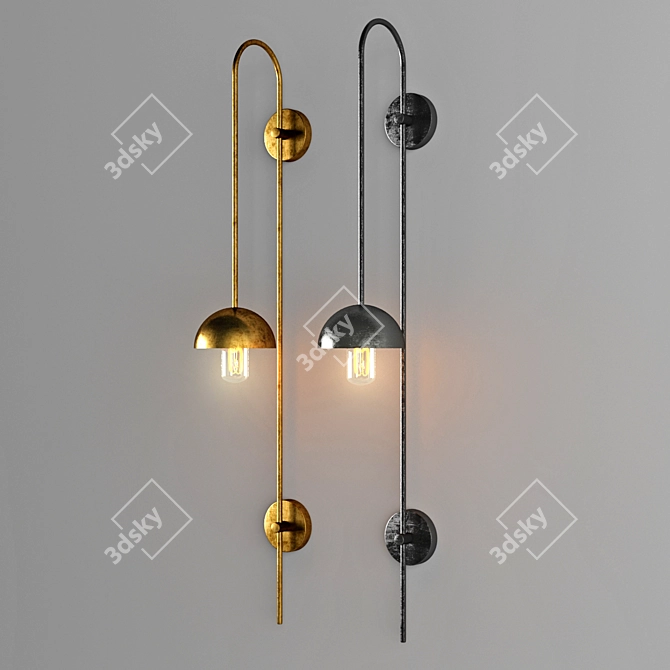 Sleek Wall Mount Pendant 3D model image 1