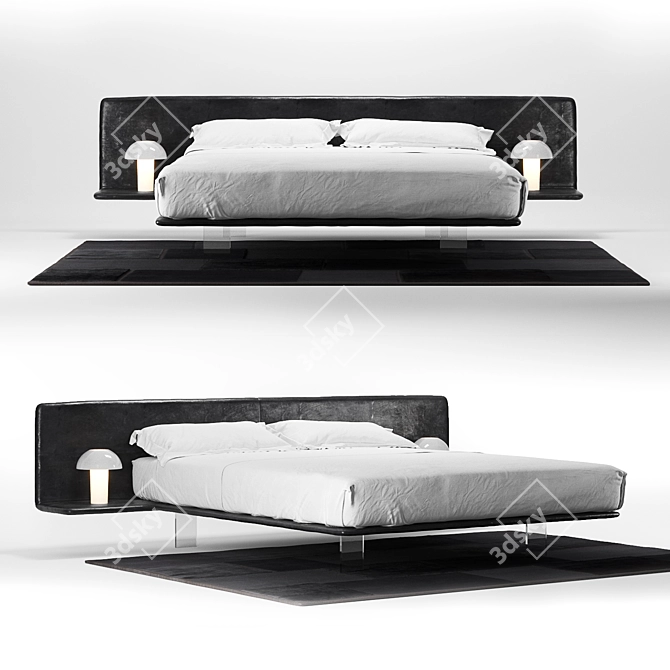 Filo Modern Bed by Pianca 3D model image 1