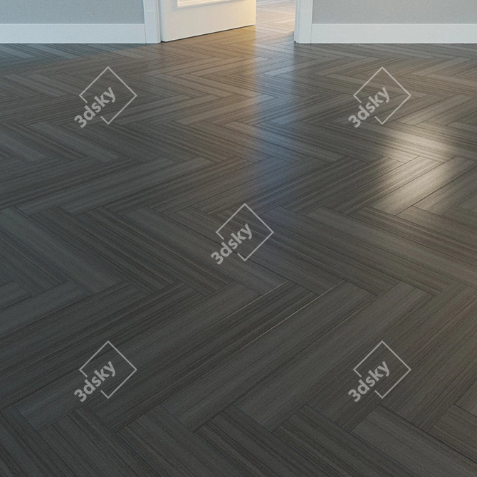 Natural Wood Parquet Flooring 3D model image 2