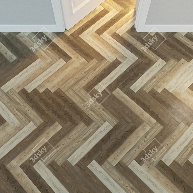 Natural Wood Parquet Flooring 3D model image 1