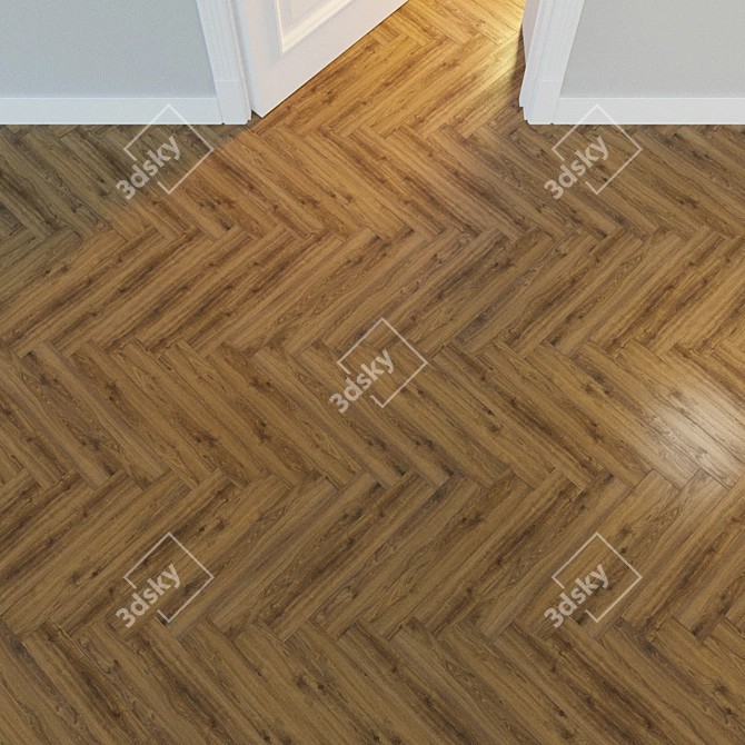 Natural Wood Parquet Flooring 3D model image 1