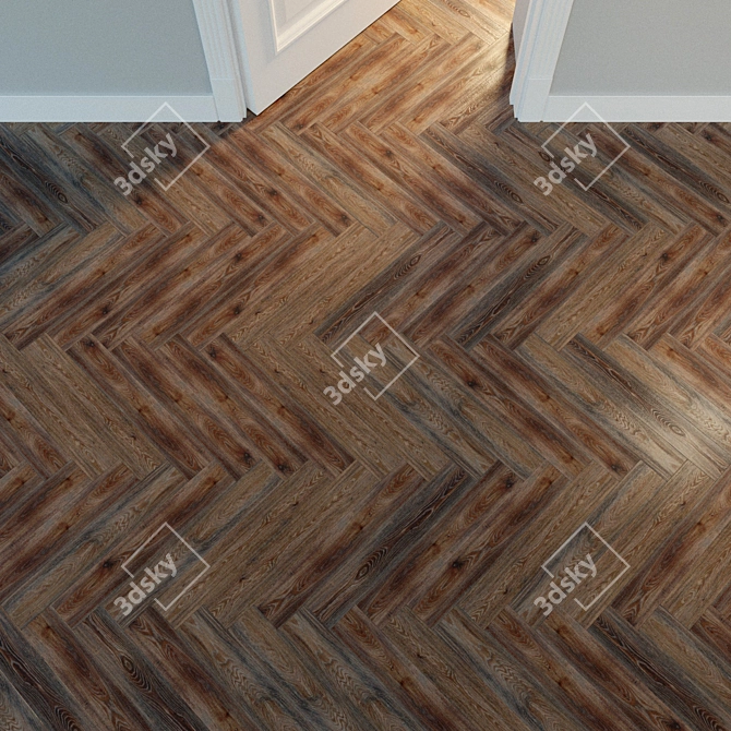 Natural Wood Parquet Flooring 3D model image 2