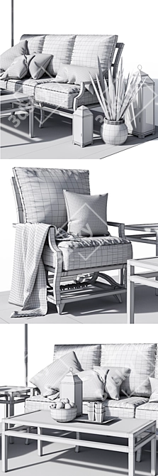 Canyon Metal Furniture Set: Stylish Outdoor Collection 3D model image 3