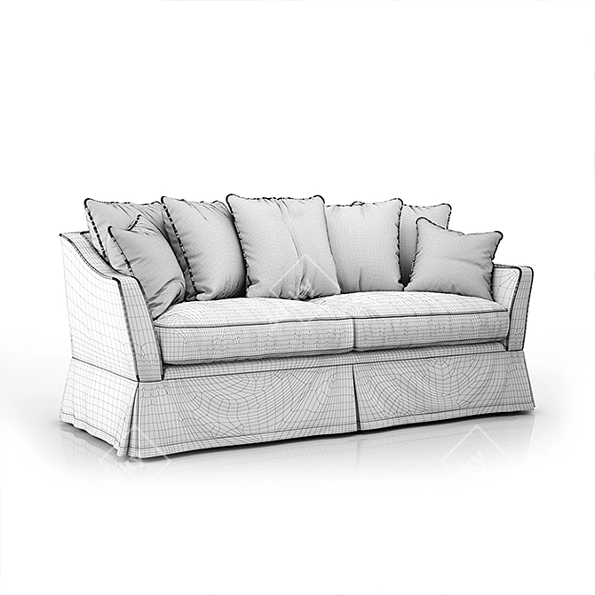 Elegant Provance Sofa in Textile and Solid Wood 3D model image 3