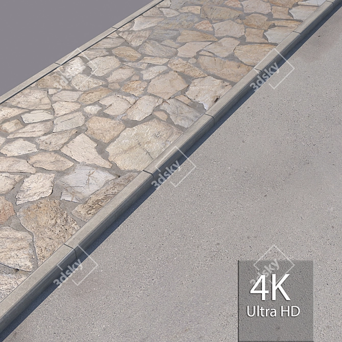Versatile Sidewalk 9: Plitka, Doroga, Bordyurny Kamen 3D model image 1