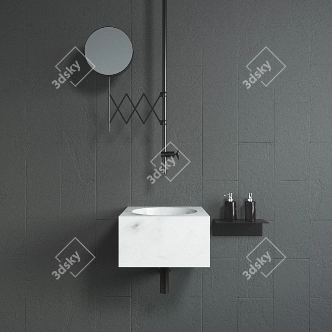 Alfeo Washbasin: Unique Elegance 3D model image 1