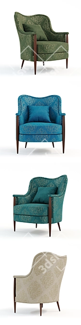 Elegant Classic Armchair 3D model image 2