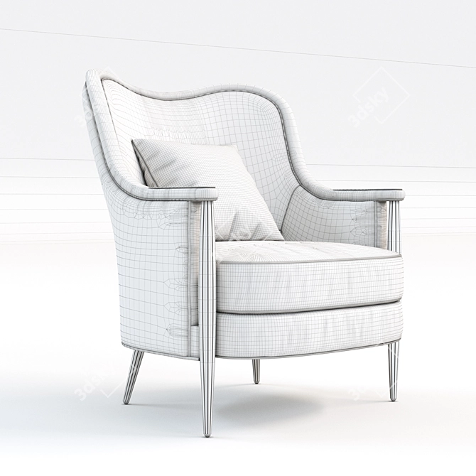 Elegant Classic Armchair 3D model image 3