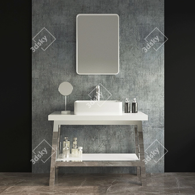 Stainless Steel Vanity Washbasin 3D model image 1