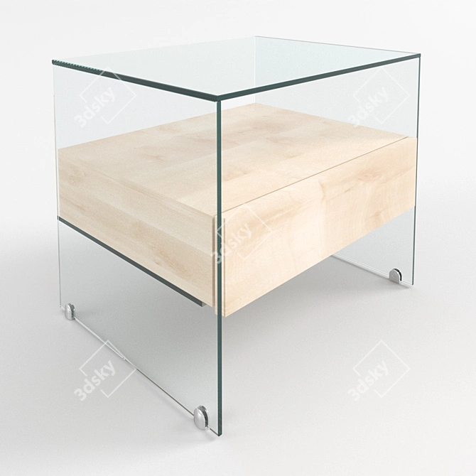 Modern Glass Cabinet: Sleek Design, 480x550x440mm 3D model image 1