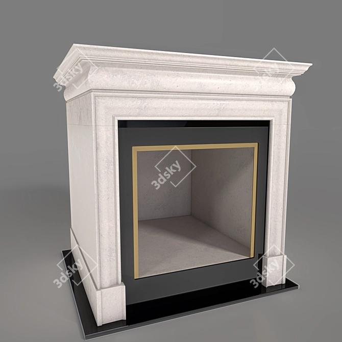 Classic Wood-Burning Fireplace 3D model image 1