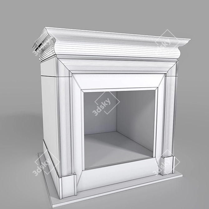 Classic Wood-Burning Fireplace 3D model image 2