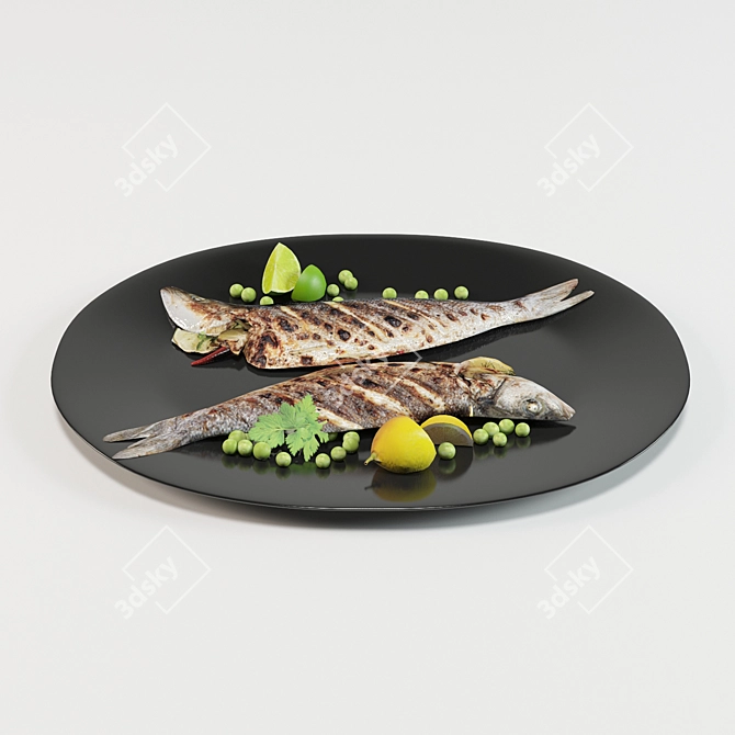 Grilled Branzino - Perfectly Cooked Whole Fish 3D model image 1