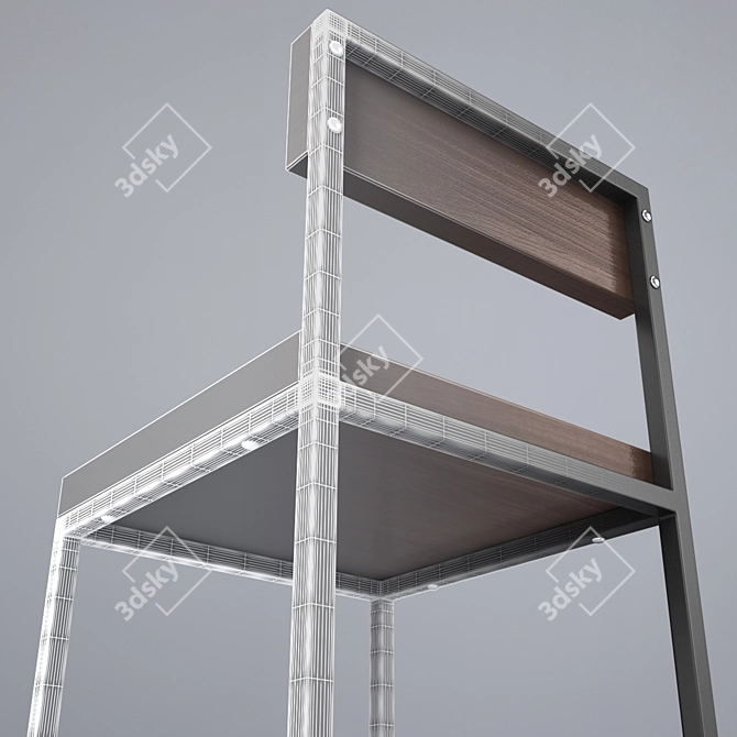 Sleek Wooden Bar Chairs 3D model image 2