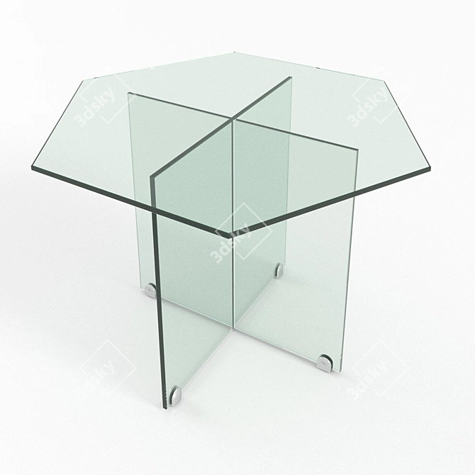 Sleek Glass Coffee Table 3D model image 1