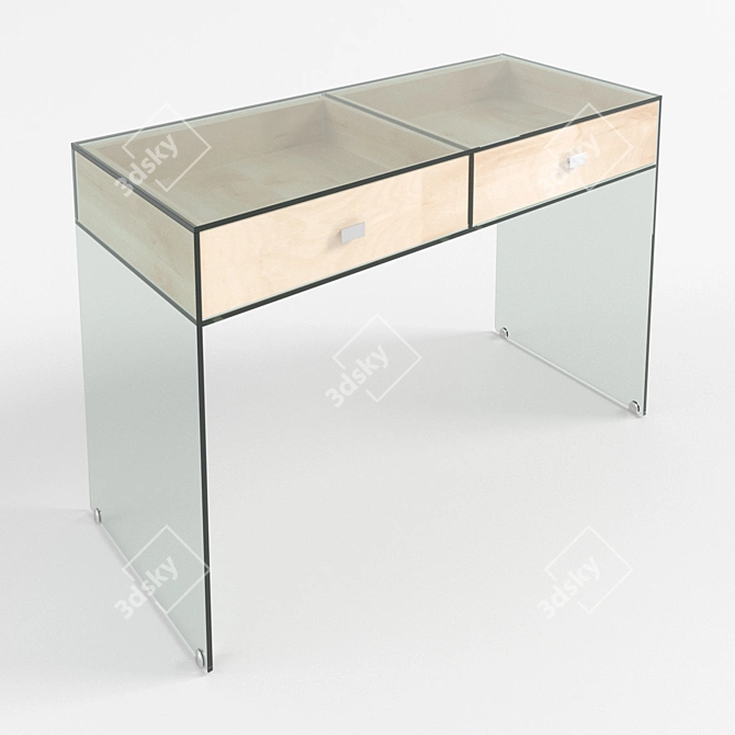 Sleek Glass Console Table 3D model image 1