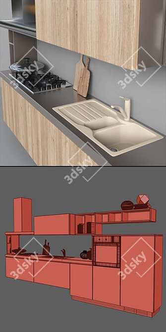 Ready-to-use Kitchen Models for V-Ray 3D model image 2