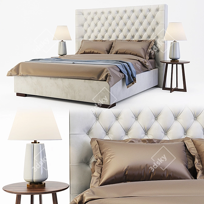 Elegant Costa Bella Bed Set 3D model image 1