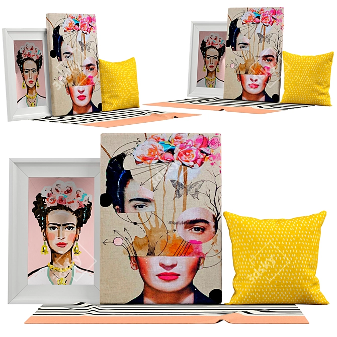 Frida Decor Set | Carpets, Pillows, and Pics 3D model image 2