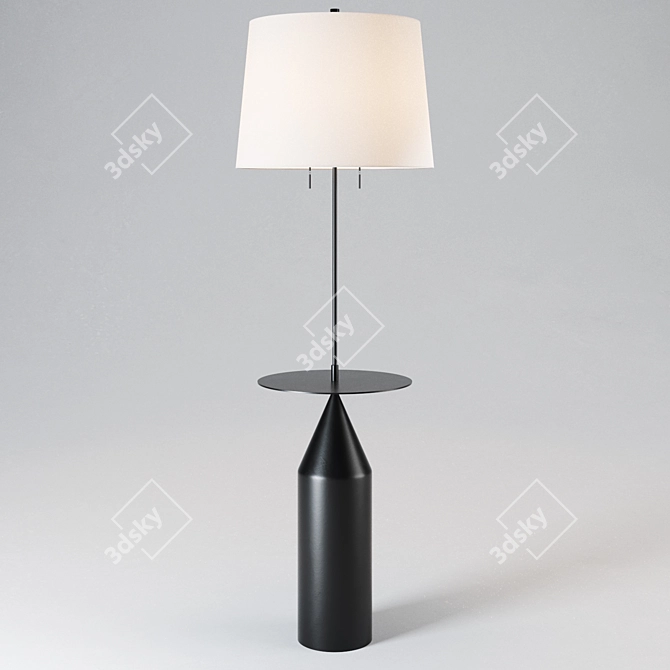 Zephyr Aged Iron Floor Lamp 3D model image 1