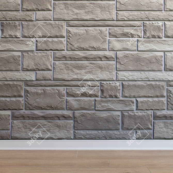 Seamless Ultra HD Stone Cladding 3D model image 1