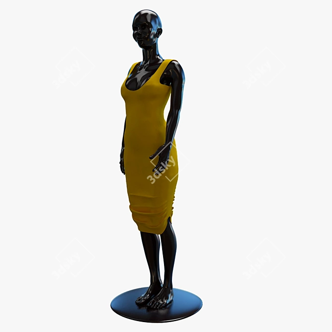 Elegant Mesh Dress 3D model image 1