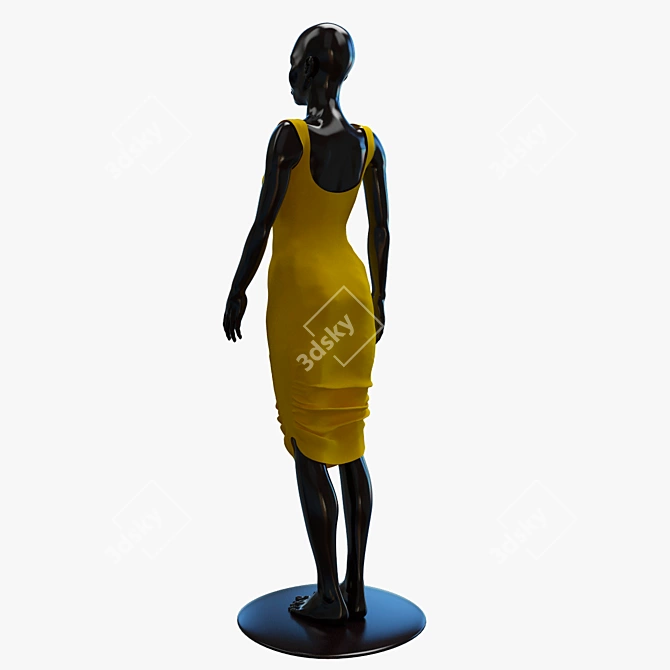 Elegant Mesh Dress 3D model image 2