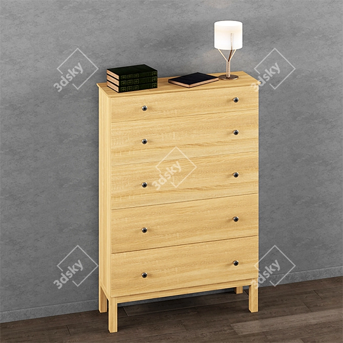 Solid Wood Ikea Stand - Spacious & Stylish 3D model image 1