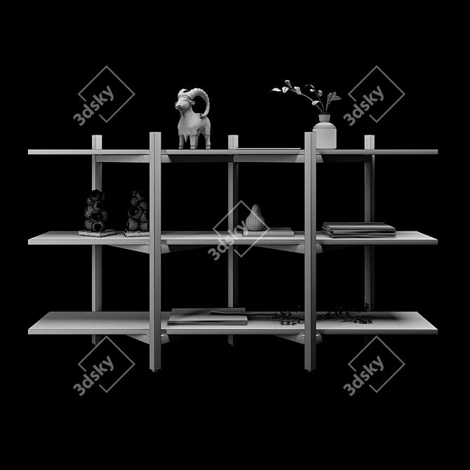 Zig Zag Floating Shelf 3D model image 3