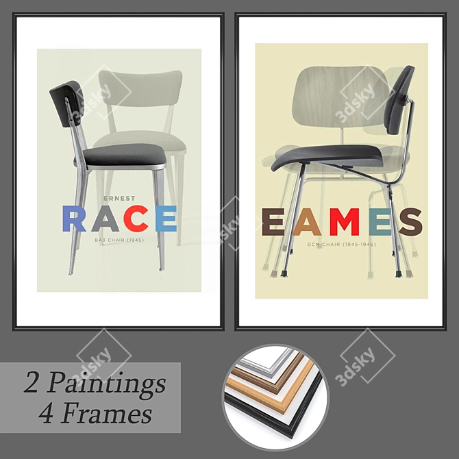 Artful Wall Decor Set 3D model image 1