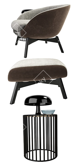 Elegant Minotti Russell Armchair 3D model image 2