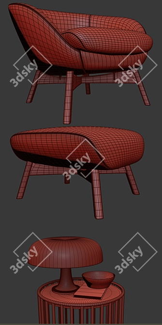 Elegant Minotti Russell Armchair 3D model image 3