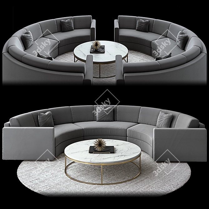 Modern Curve Sofa Set: Restoration Hardware 3D model image 1