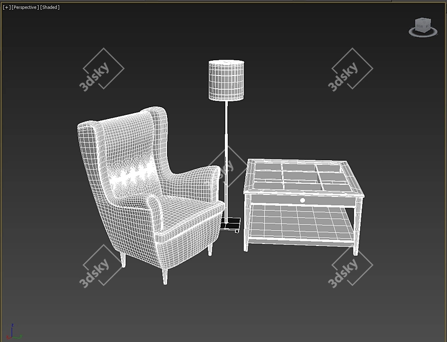Cozy Seating Set: Strandmon Armchair & Liatorp Coffee Table 3D model image 2