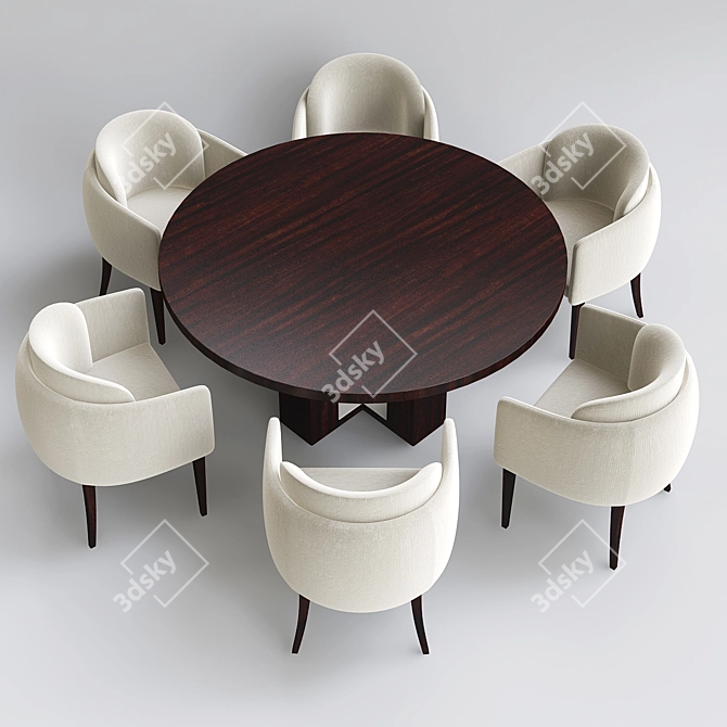Eleganza Chair and Table Set 3D model image 1