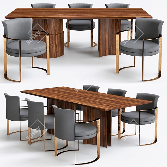 Elegant Fendi Dining Table 3D model image 1