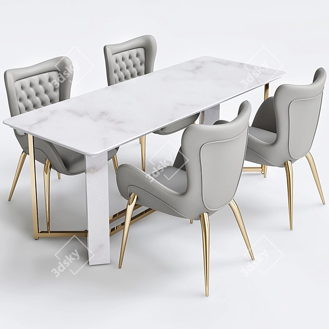 Luxury Rugiano Chair and Table 3D model image 1