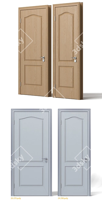 Lightwood Interior Doors 3D model image 2