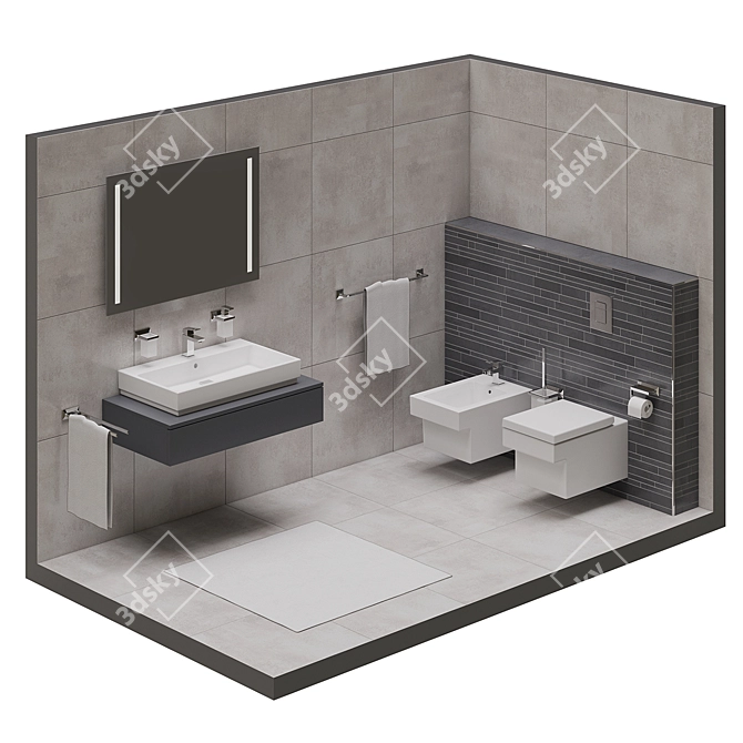 GROHE Cube Ceramic Set 3D model image 1