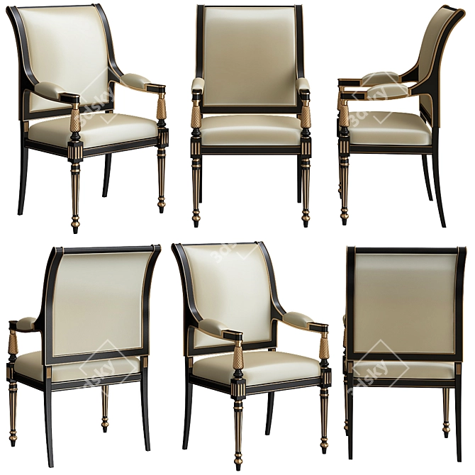 Elegant Regency Armchair 3D model image 1