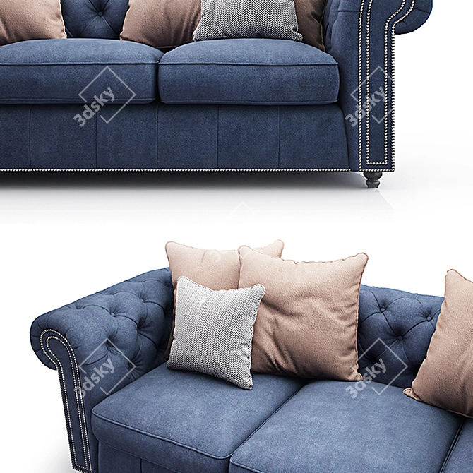 Elegant Chester Textile Sofa 3D model image 2