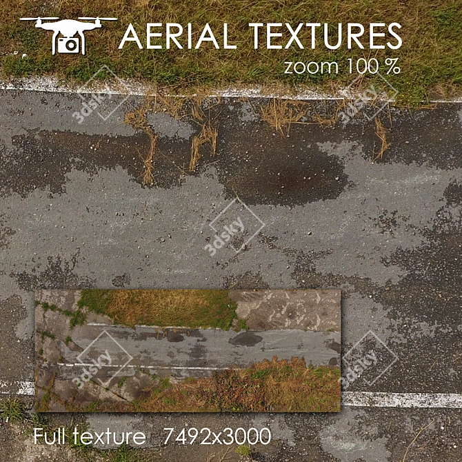 Unique Product Title: Aerial Road Texture 3D model image 1